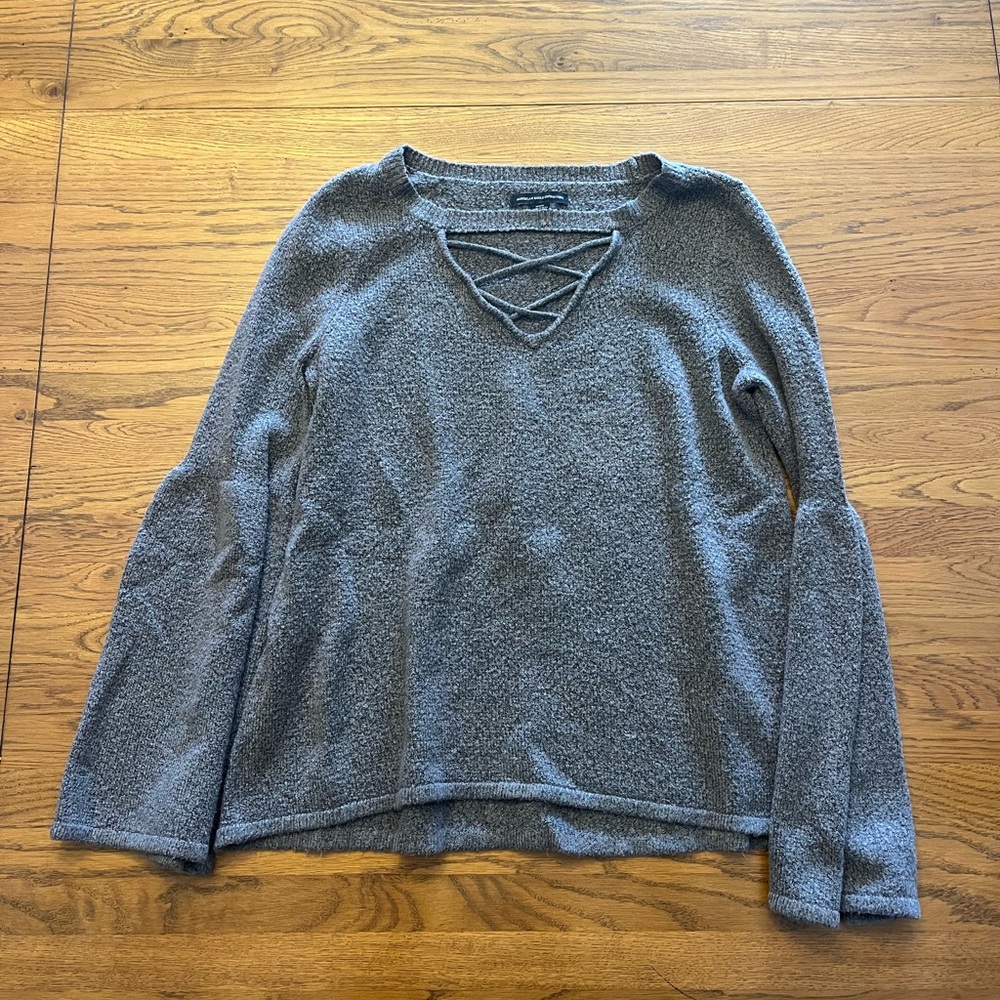 American Eagle Outfitters Purple V-Neck Sweater